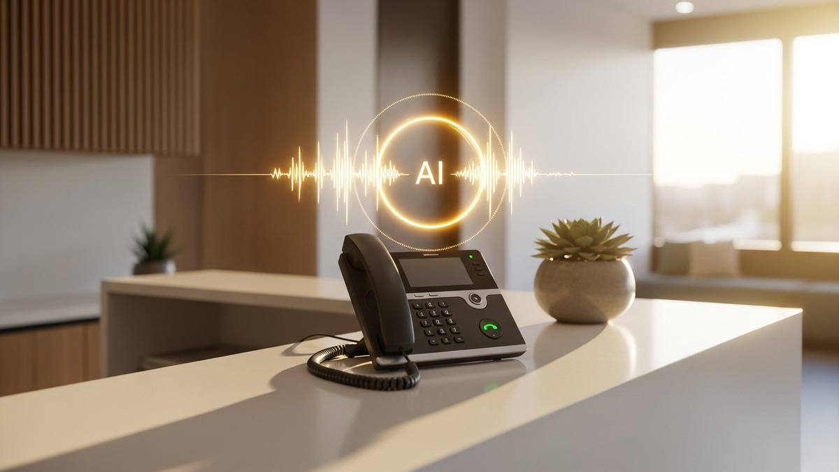 AI receptionist answering calls for a local business